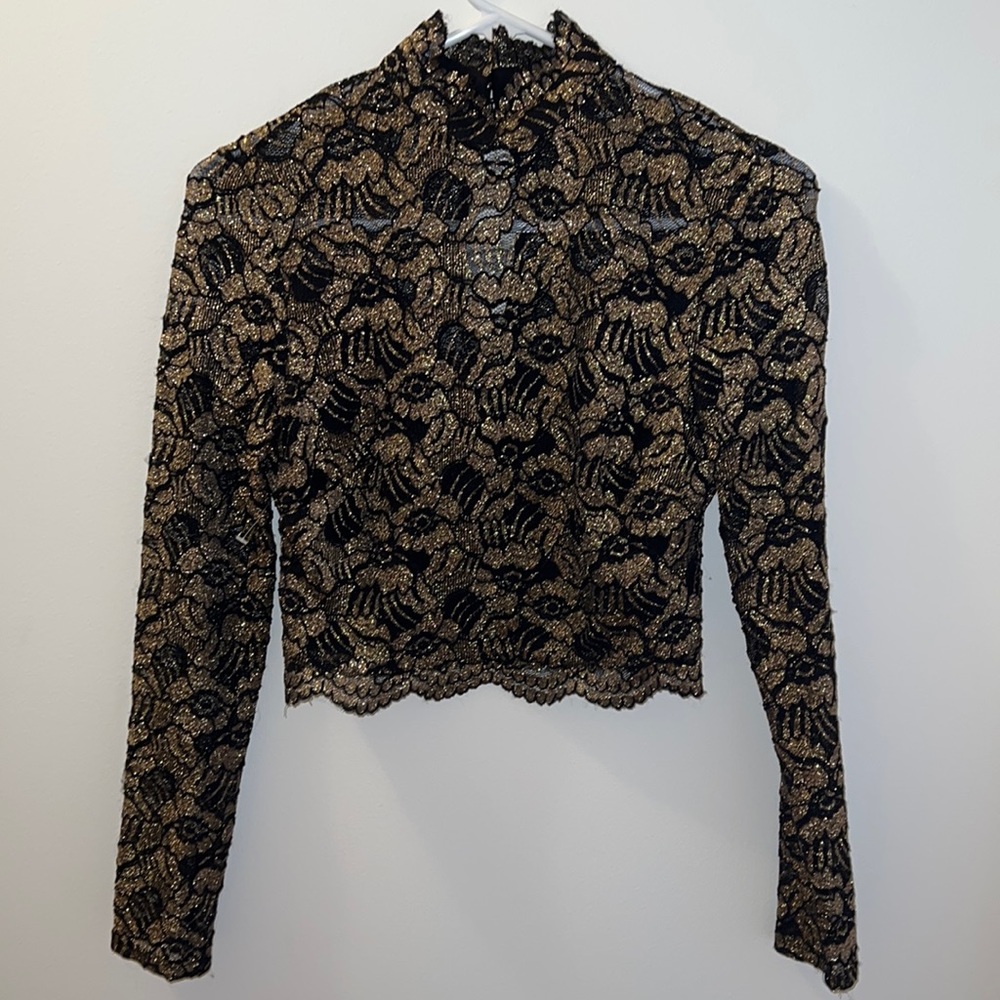 Black and Gold Crop Top